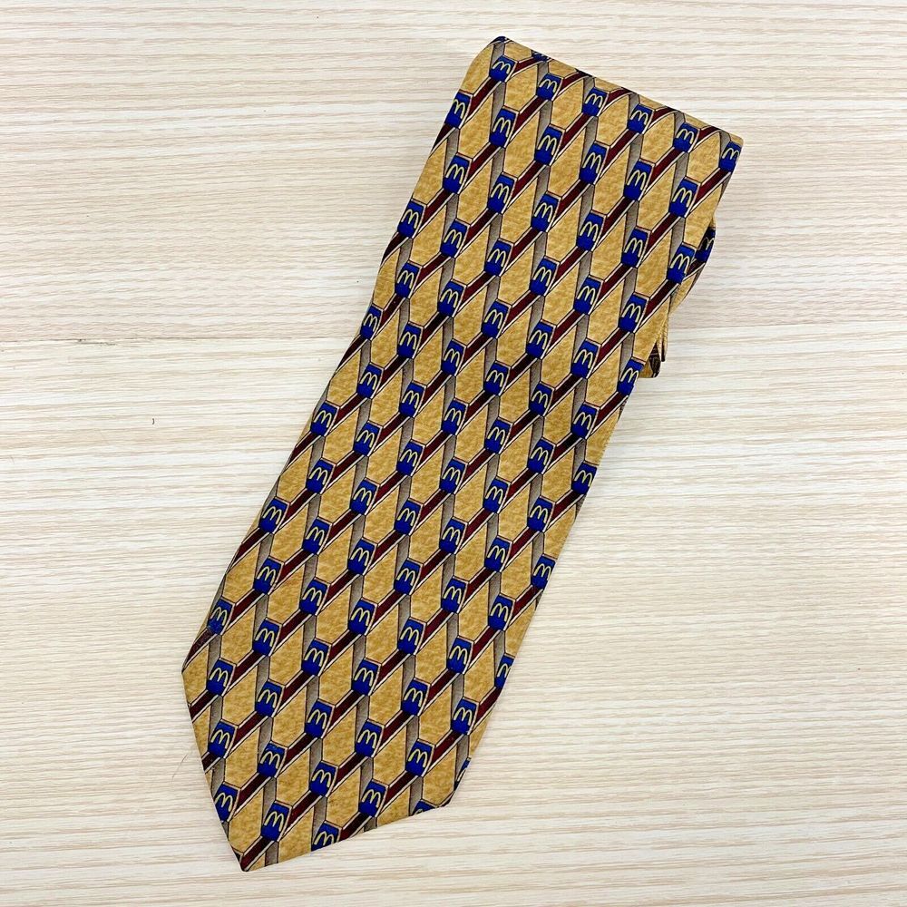Crest The Uniform Company Mens Gold McDonald's Logo Silk Blend Necktie‎